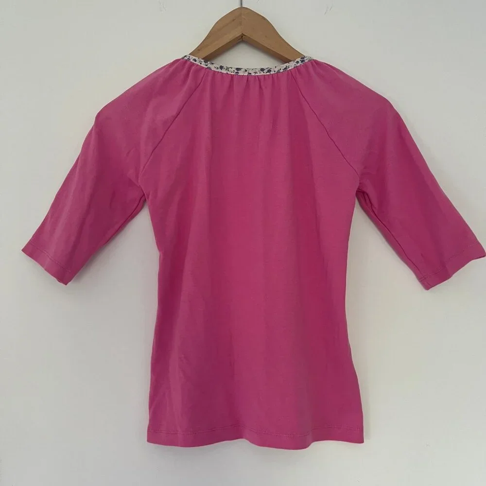 Vintage Tocca Pink Applique Scoop Neck 100% Cotton T-shirt Women's Medium - Picture 4 of 8